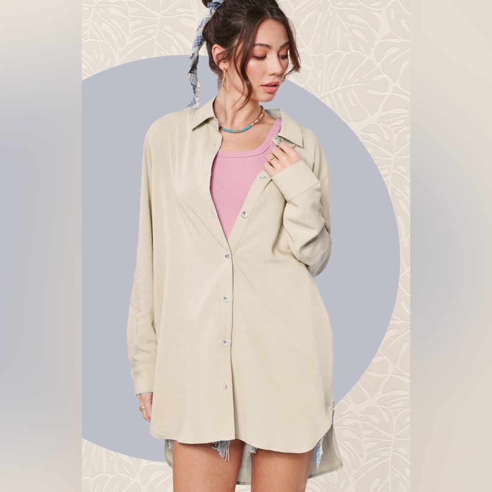 Cream button down shirt